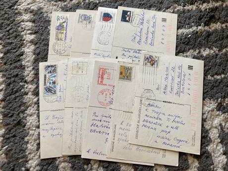 Retro ružičkové pohľadnice 80-90te roky 6ks, 