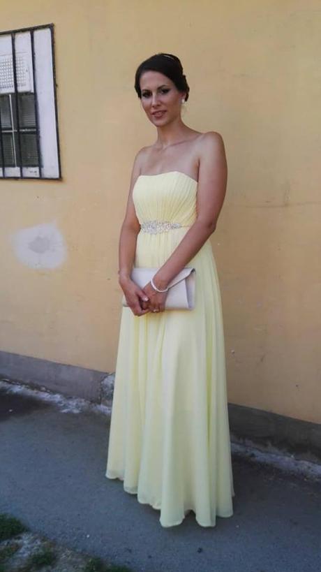 Pastelové, jasné, žlté šaty 38, 38