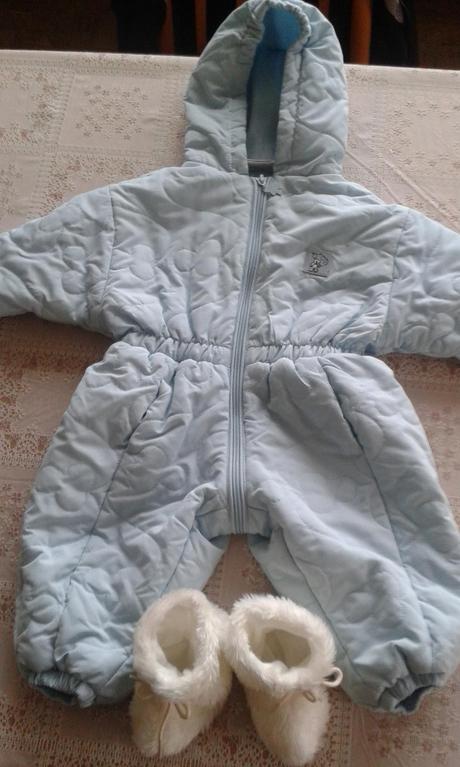 Prechodny overal vel.62/68 + papučky, topolino,62