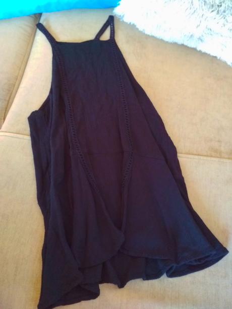 Vzdušný čierny top hollister, hollister,m