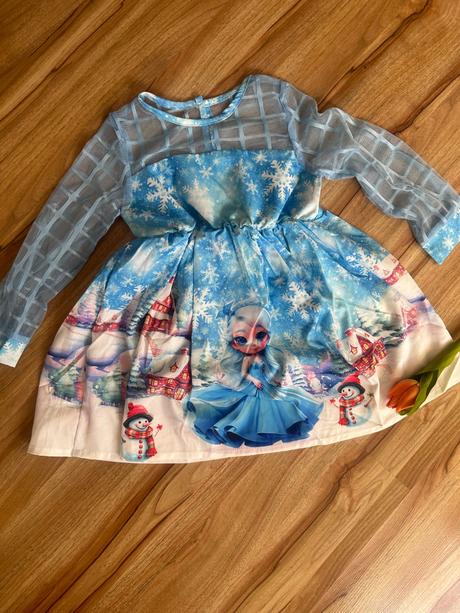 Šaty frozen vianocne, 110 / 116 / 122 / 128