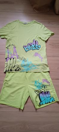 Frajerska súprava na leto neónovo zelená, h&m,164