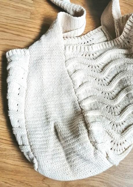 Štrikovaná kabelka, svetlá béžová, nová, 