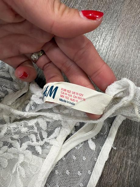 H&m dievcenske čipkovane letne šaty na 11-12 rokov, h&m,152