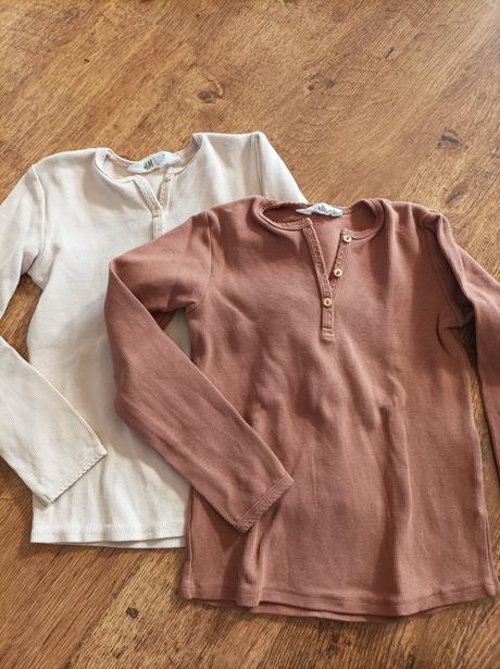 Rebrovane tričká, h&m,128
