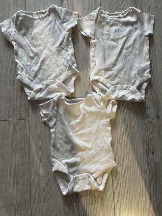 Balík (3 kusy) biele body krátky rukav, next,68