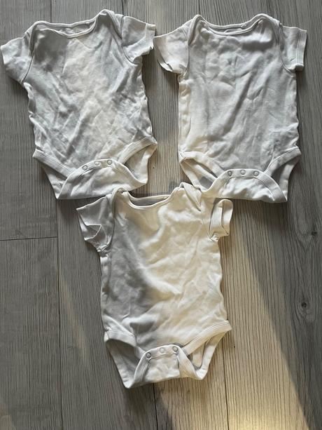 Balík (3 kusy) biele body krátky rukav, next,68