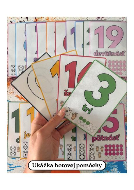 Čísla - demonštračné kartičky v slovenskom jazyku, 