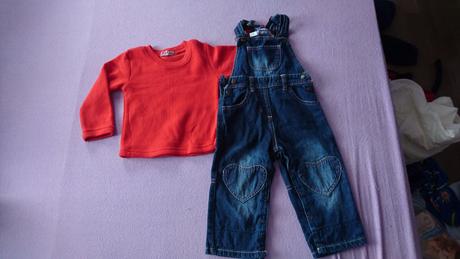 Nohavice na traky + tricko, lupilu,80