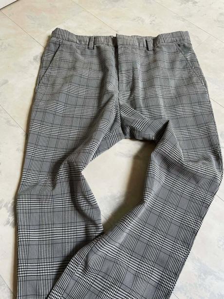 Kockované chino nohavice, h&m,s