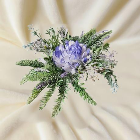 Aranžmánik na hrobček s voskovým kvetom, 