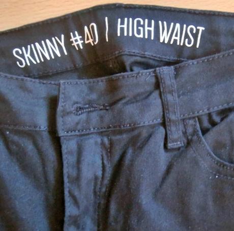 Roztrhané skinny s vysokým pásom, l