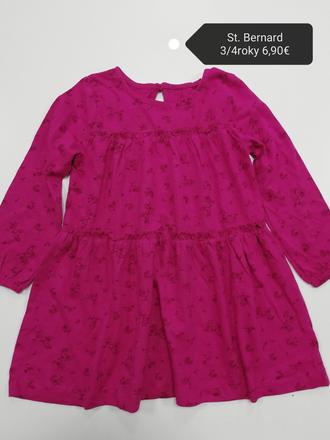 Ružové bavlnené šaty s kvetmi, st. bernard,104