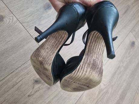 Čierne kožené lodičky tamaris 36, tamaris,36