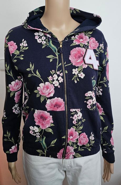 Mikina s kvetmi, h&m,158