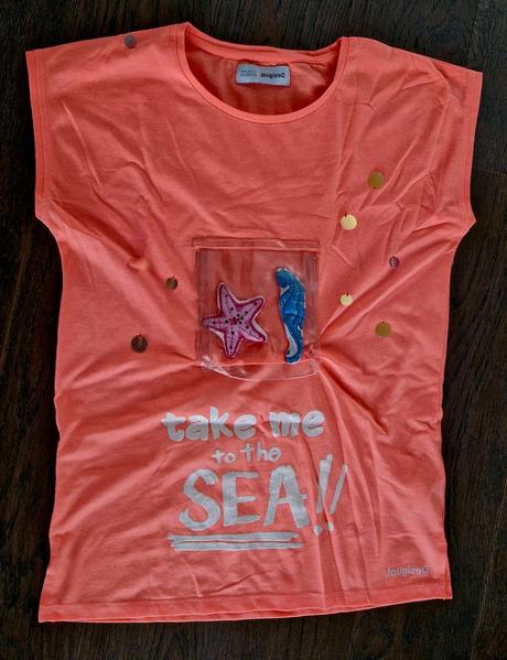 Prekrasne plazove predlzene tricko v.158/164, desigual,158