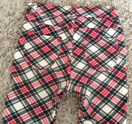 Teplé kárované džegínsy zn. h&m, h&m,116