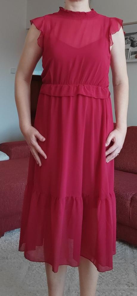 Bordové spoločenské šaty v.m-l, l