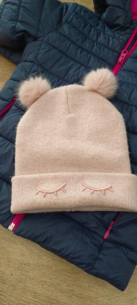 Čiapka s brmbolcami, vek 4-6, veľ.110/128, h&m,128