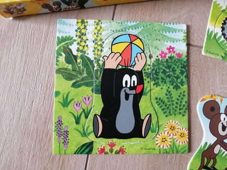 Dino baby puzzle krtko na lúke 3,4,5 dielikov,