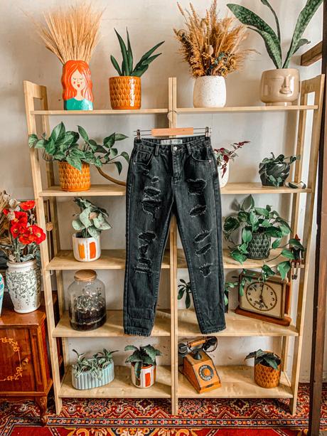 Potrhane roztrhané rifle, denim co,xs