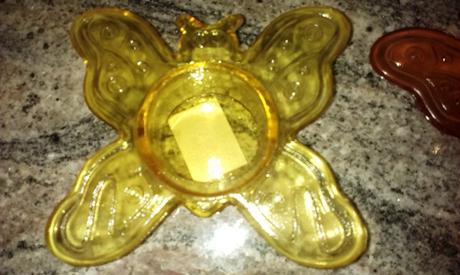 Svietnik na čajovú sviečku- motýľ, 