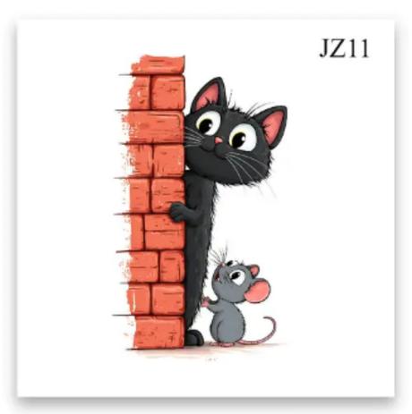 Nálepka na stenu mačka a myš, 
