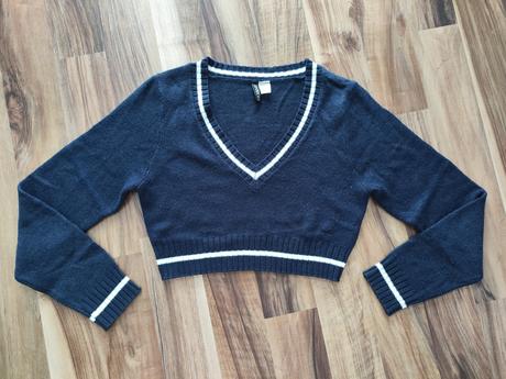 Crop-topový pulóvrik, h&m,s