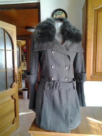 Kabat sedy zimny s pravou kozusinou, xl