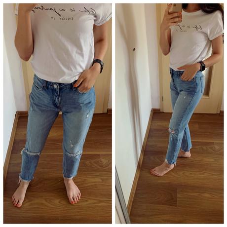 Roztrhane mom fit high waist rifle, tally weijl,xs