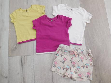 M-tričká pre dievčatko- 3 / 6 mesiacov, bavlnené, 68