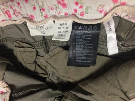 Roll up nohavice dievčenské h&m č.86,12-18m, h&m,86