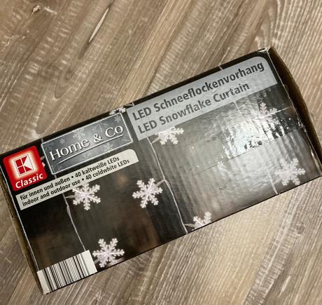 Vianočné svetielka záves s vločkami, 