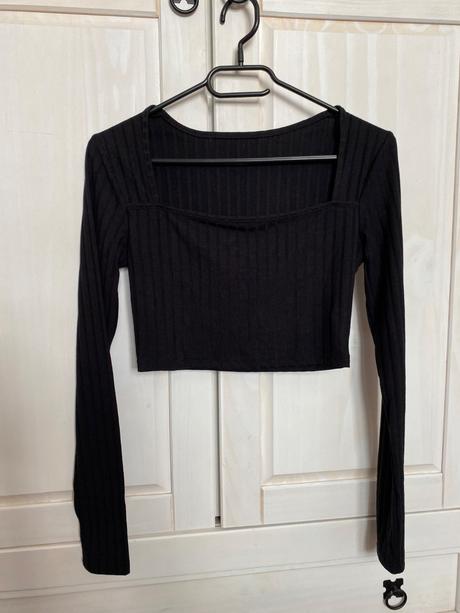 Crop top s dlhým rukávom, s