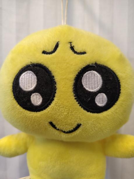 Plyšák žltý emoji s pútkom s veľkými očami, 20 cm,
