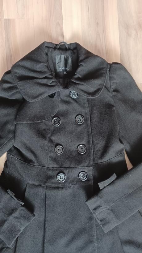 Prechodný čierny kabát, amisu,36