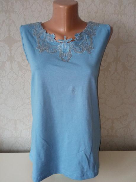 Dámske modré tričko s flitrami veľk.44-46, bonprix,xxl