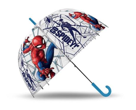 Vystreľovací priehľadný dáždnik spiderman go,