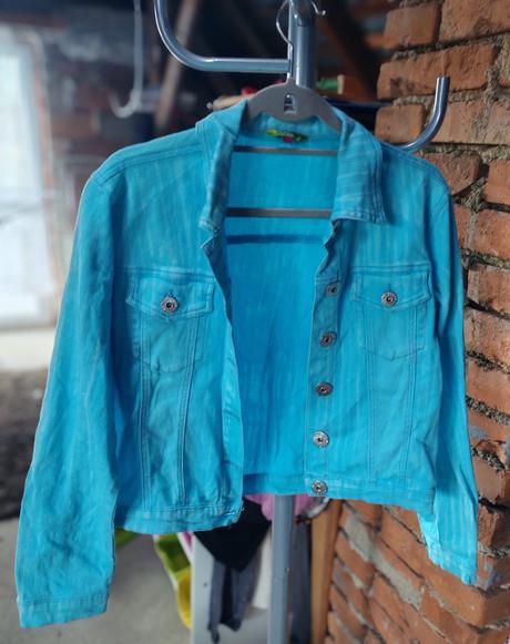 Riflové tyrkysová bunda, s