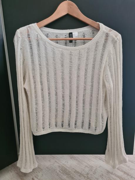 Biely sveter h&m divided, h&m,s