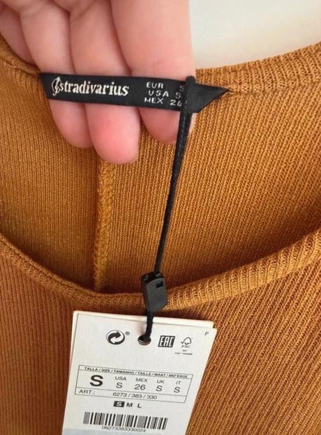 Škoricový úpletový overal s opaskom stradivarius, stradivarius,36 / s