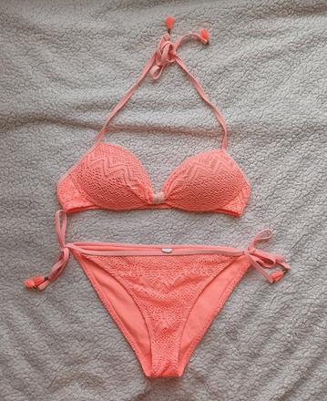 Oranžové dvojdielne plavky bikiny, m