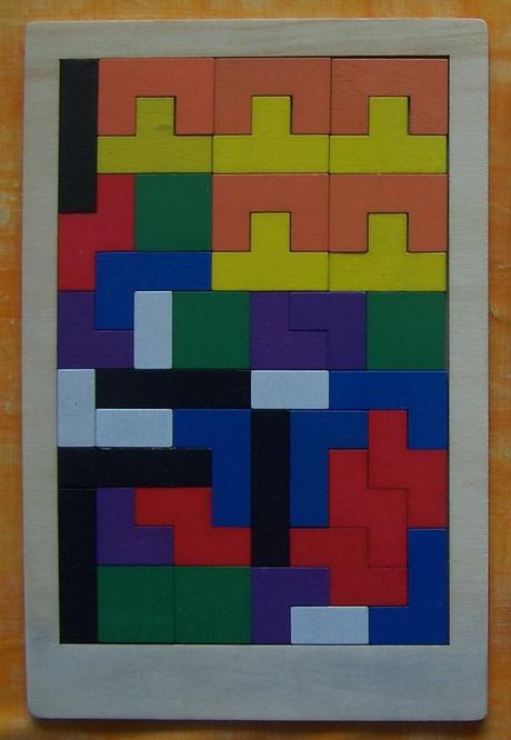 Drevena skladačka + puzzle vintage, 