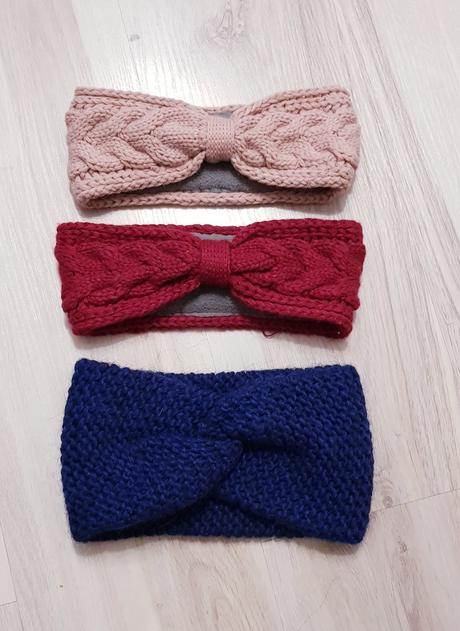 Zimné pletené čelenky, 