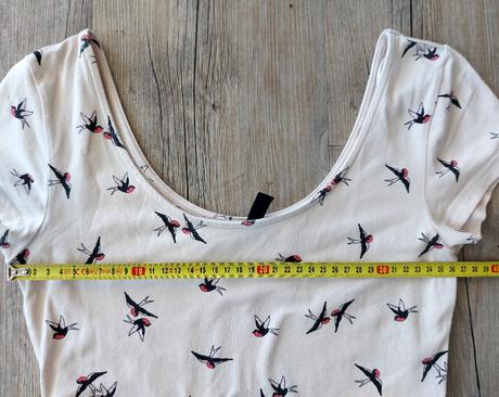 Smotanové šaty s vtáčikmi, h&m,164
