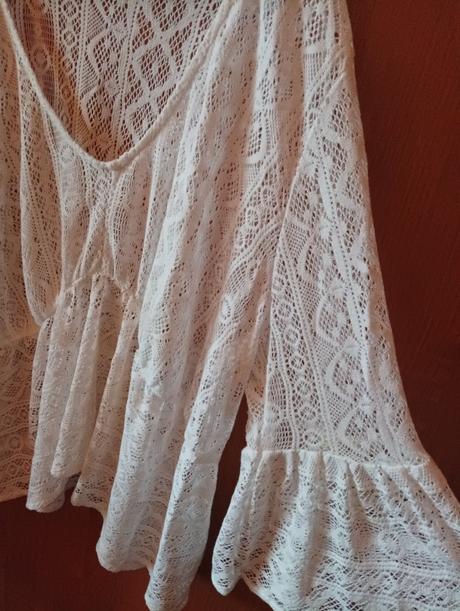 Dámska biela čipkovaná tunika xxxl, xxxl