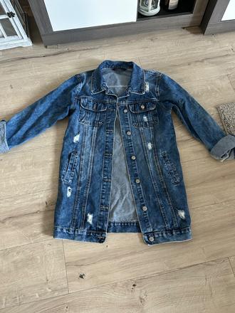 Dlhšia riflová bunda, s