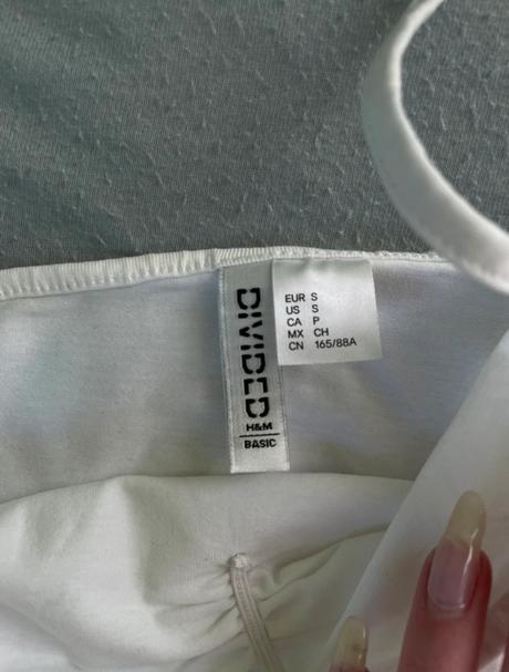 Crop biele tielko, h&m,s