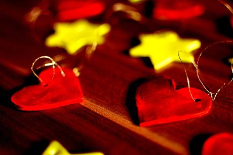 Vianočné ozdoby - srdiečka a hviezdičky, 