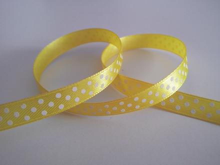 Stuha bodky 10 mm žltá, 